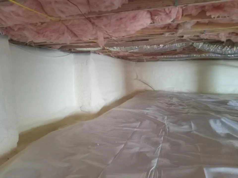 Crawl space encapsulation with closed-cell spray foam for Attic Insulation in Stow